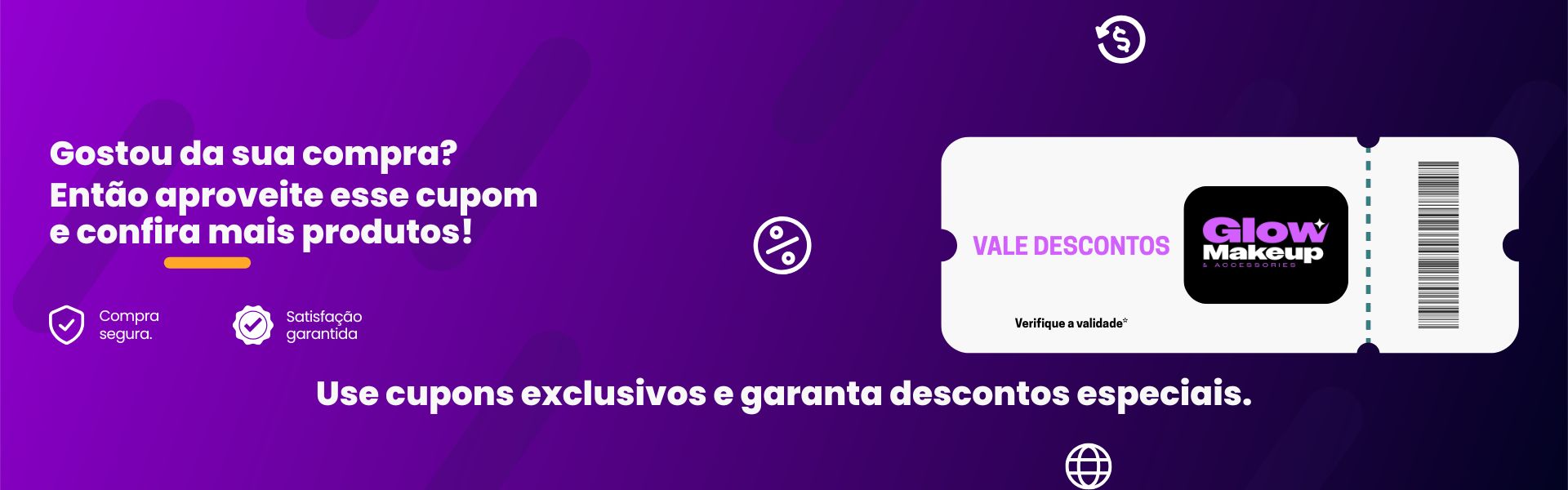 Cupons de desconto Glow Makeup - copie e use no carrinho