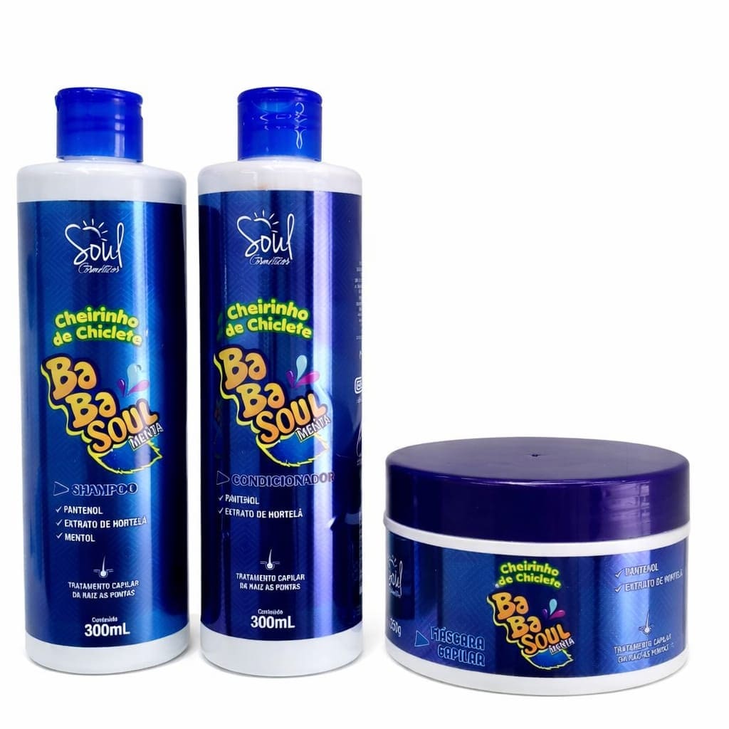 Kit Shampoo Condicionador e Máscara Menta Baba Soul