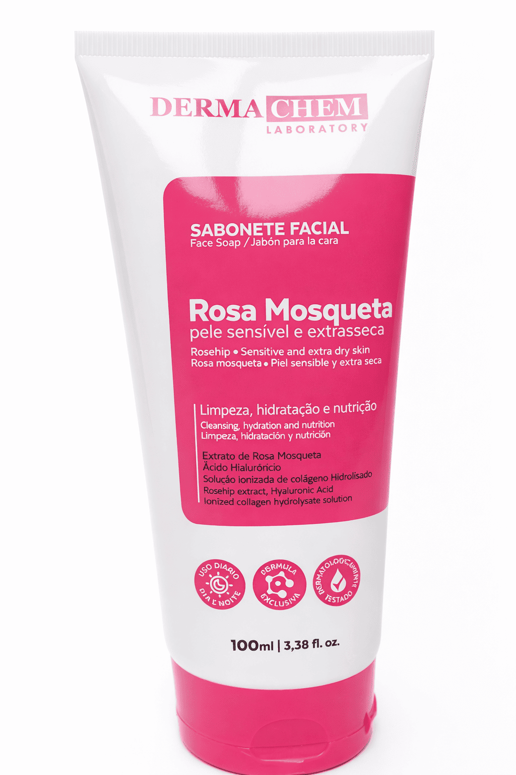 Sabonete Facial Rosa Mosqueta Derma Chem 100ml