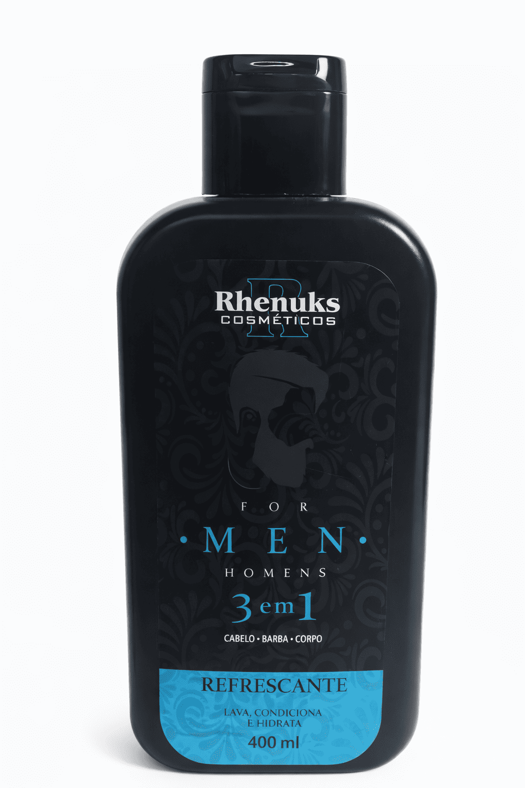 Comprar Shampoo 3 em 1 For Men Rhenuks 400ml Cabelo Barba Corpo Refrescante Hidratante na Glow Makeup