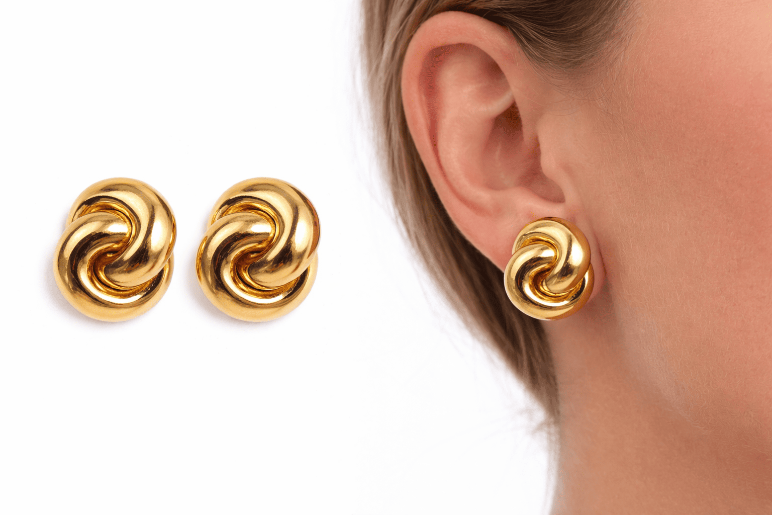 Comprar Brinco Feminino Nó Dourado Elegante na Glow Makeup