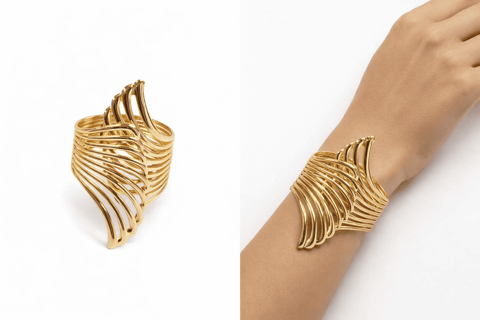 Comprar Bracelete Feminino Luxo Design Ondulado Ajustável na Glow Makeup