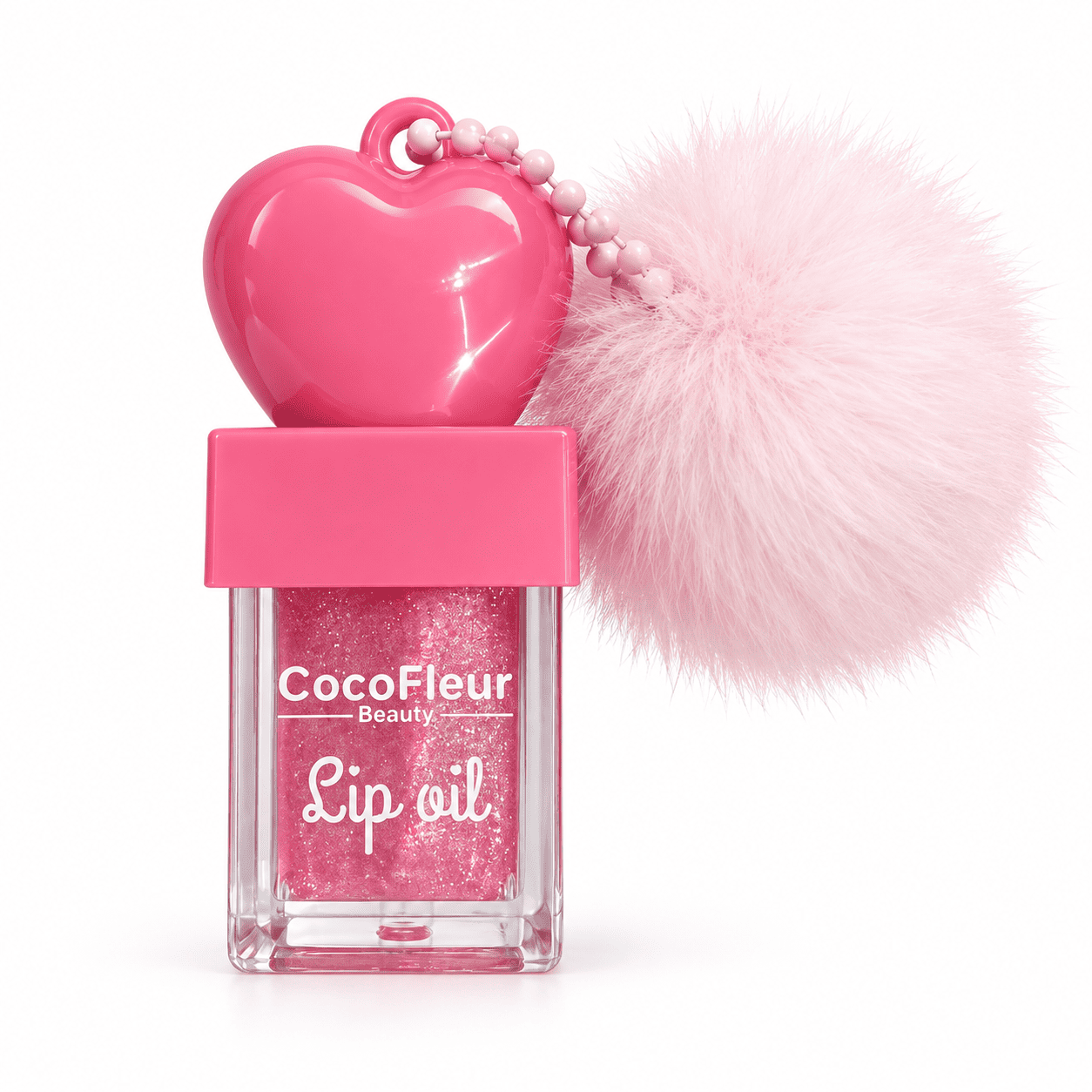 Comprar Gloss Lip Oil com Chaveiro de Coração e Pompom na Glow Makeup
