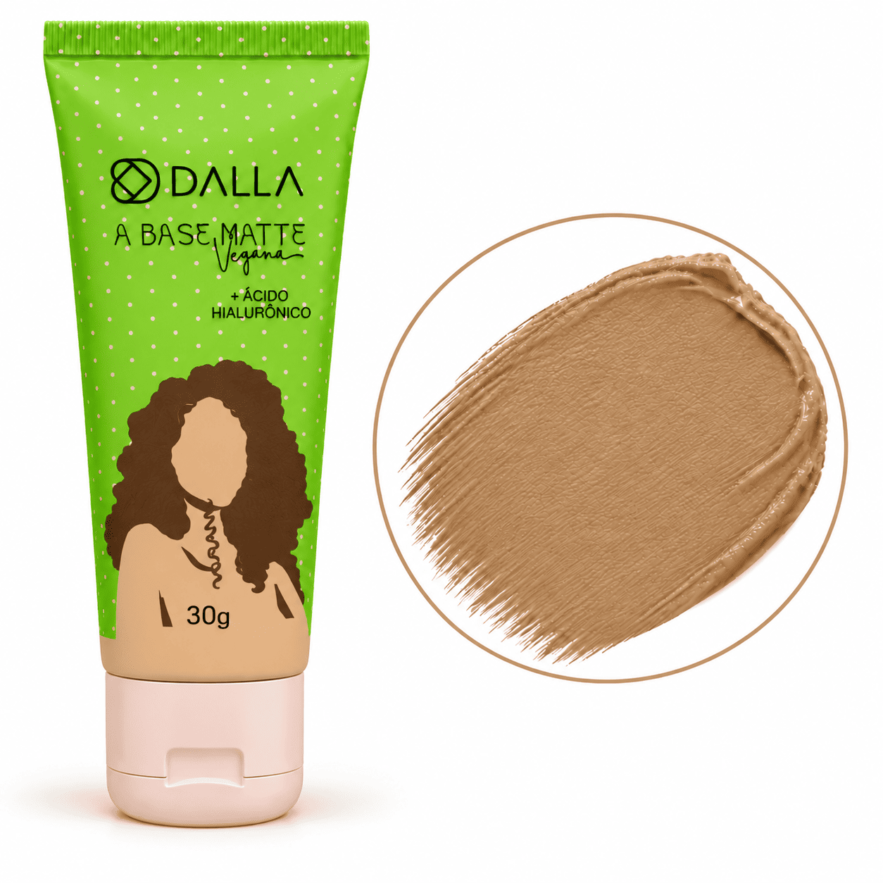 Base Matte Vegana com Ácido Hialurônico 30g - Tons Médios