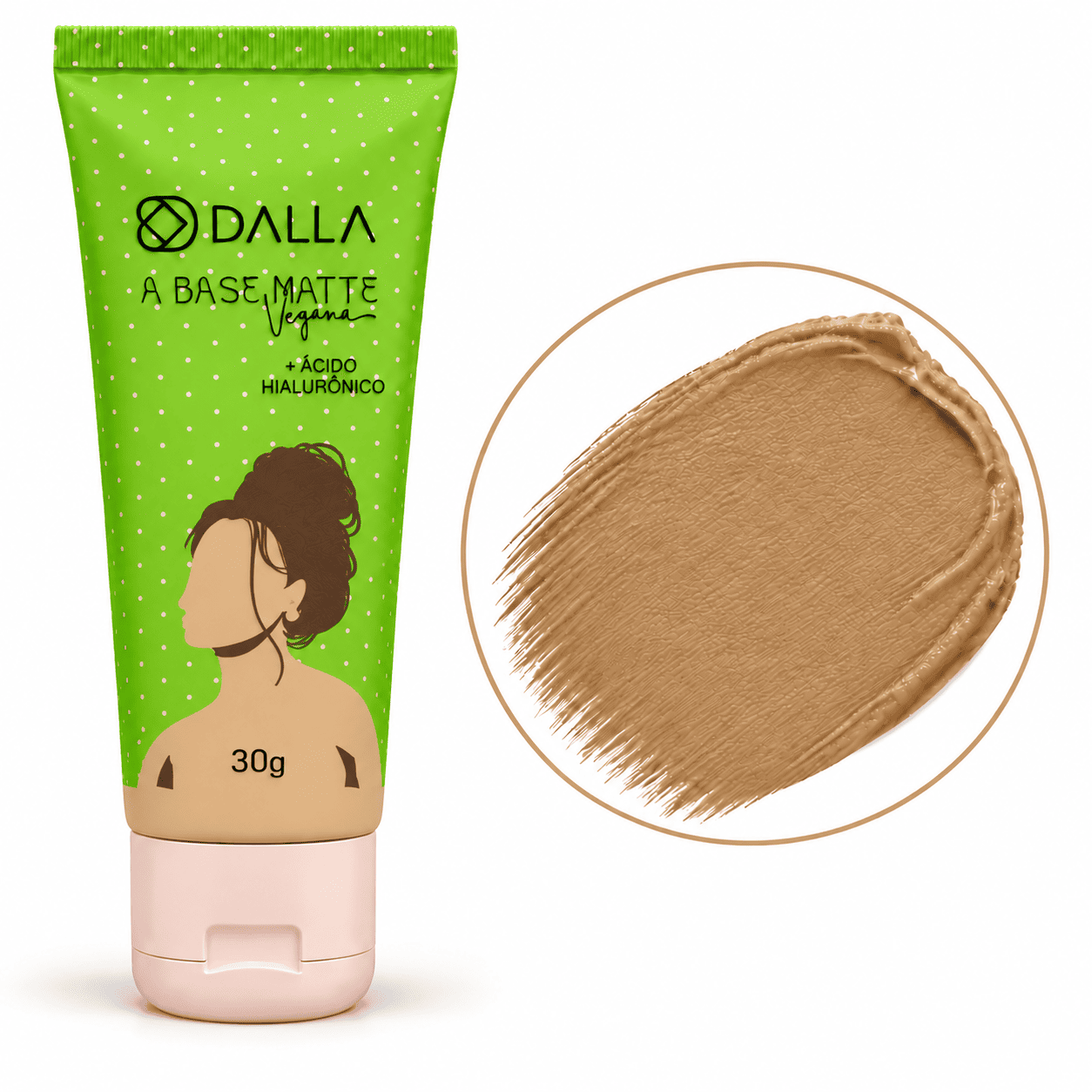 Base Matte Vegana com Ácido Hialurônico 30g - Tons Médios