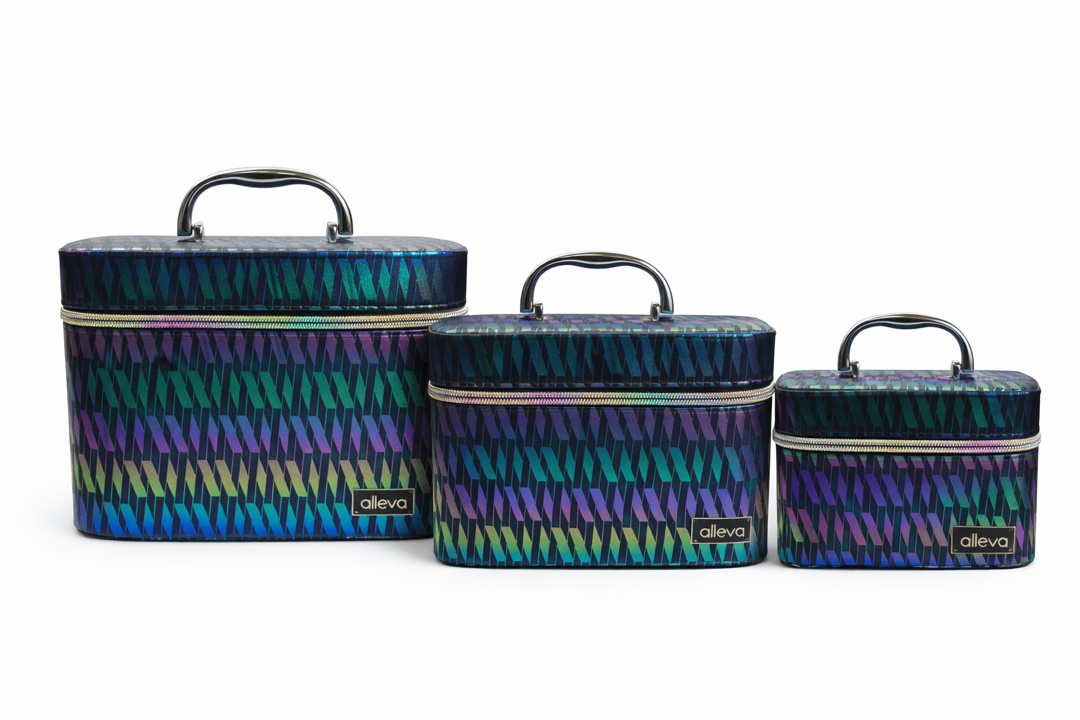 Kit Maleta de Maquiagem Completa com Espelho e Divisórias